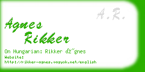 agnes rikker business card